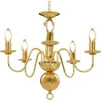 Berkfield Home Chandelier Golden 5 x E14 Bulbs in Gold