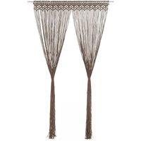 Berkfield Home Macrame Curtain Taupe 140x240 cm Cotton