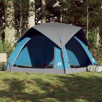 Berkfield Home Camping Tent Cabin 4-Person Blue Waterproof