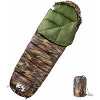 Berkfield Home Mummy Sleeping Bag for Adults Camping 3 Seasons in Green