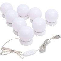 Berkfield Home Mirror Light with 8 LED Light Bulbs Warm White & Cold White