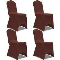Berkfield Home Stretch Chair Cover 4 pcs Brown