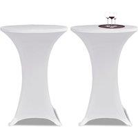 Berkfield Home Standing Table Cover 70cm White Stretch 2 pcs