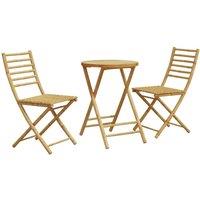 Berkfield Home 3 Piece Bistro Set Bamboo in Brown