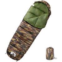 Berkfield Home Mummy Sleeping Bag for Adults Camping 3 Seasons in Green