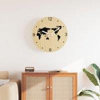 Berkfield Home Wall Clock Yellow & Black √30 cm Engineered Wood
