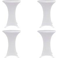 Berkfield Home Standing Table Cover 80 cm White Stretch 4 pcs