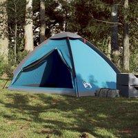 Berkfield Home Camping Tent Dome 4-Person Blue Waterproof