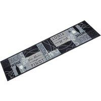 Berkfield Home Kitchen Rug Washable Wine Grey 60x300 cm Velvet