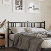 Berkfield Home Metal Headboard Black 160cm