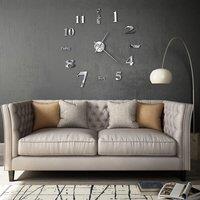 Berkfield Home 3D Wall Clock Modern Design 100 cm XXL Silver