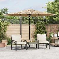 Berkfield Home Garden Parasol with Steel Pole Brown 288x288x225 cm | Size: 288 x 288 x 225 cm