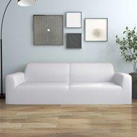 Berkfield Home 3-Seater Stretch Couch Slipcover White Polyester Jersey