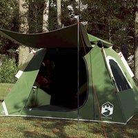 Berkfield Home Camping Tent Dome 4-Person Green Quick Release