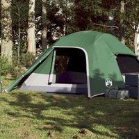 Berkfield Home Camping Tent Dome 4-Person Green Waterproof