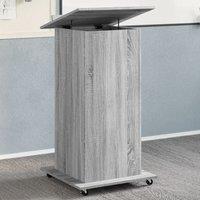 Berkfield Home Lectern with Wheels & Drawer Grey Sonoma 55x55x107 cm Engineered Wood | Size: 55 x 55 x 107 cm