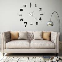 Berkfield Home 3D Wall Clock Modern Design 100 cm XXL Black
