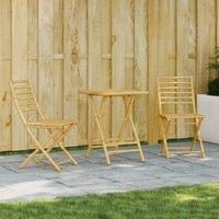 Berkfield Home 3 Piece Bistro Set Bamboo in Brown