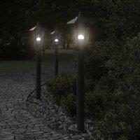 Berkfield Home Outdoor Floor Lamps 3pcs Black 80 cm Stainless Steel