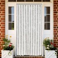 Berkfield Home Fly Curtain Light Grey & White 90x220 cm Chenille