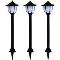 Berkfield Home Outdoor Solar Lamps 3 pcs LED Black