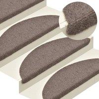 Berkfield Home Self-adhesive Stair Mats 5 pcs Cream 56x17x3 cm Needle Punch | Size: Medium