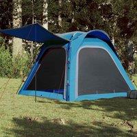 Berkfield Home Camping Tent 4-Person Blue Quick Release Waterproof