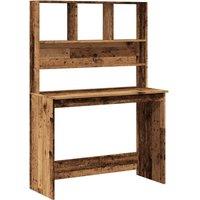 Berkfield Home Desk with Shelves Old Wood 102x45x148 cm Engineered Wood in Brown | Size: 102 x 45 x 148 cm