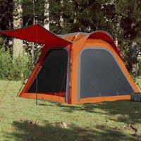 Berkfield Home Camping Tent 4-Person Grey & Orange Quick Release Waterproof