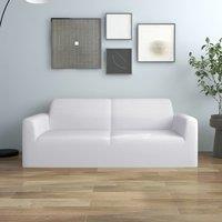 Berkfield Home 2-Seater Stretch Couch Slipcover White Polyester Jersey