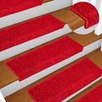 Berkfield Home Stair Mats 10 pcs 65x21x4 cm Red | Size: Medium
