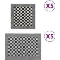 Berkfield Home 10 Piece Towel Set Black & White Cotton