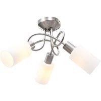 Ceiling Lamp with Ceramic Shades for 3 E14 Bulbs White Cone