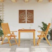 Berkfield Home 3 Piece Garden Dining Set Solid Wood Acacia in Brown