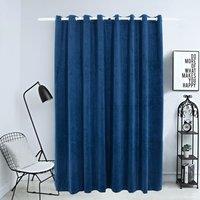 Berkfield Home Blackout Curtain with Metal Rings Velvet Dark Blue 290x245 cm