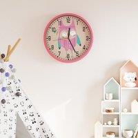 Berkfield Home Wall Clock Pink √25.5 cm Polystyrene & Glass