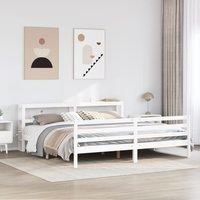 Berkfield Home Bed Frame without Mattress White 200x200 cm Solid Wood Pine