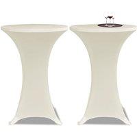 Berkfield Home Standing Table Cover 80cm Cream Stretch 2 pcs