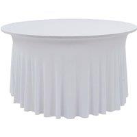 Berkfield Home 2 pcs Stretch Table Covers with Skirt 180x74 cm White