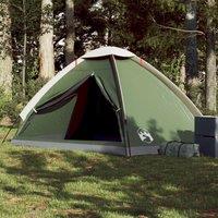 Berkfield Home Camping Tent Dome 4-Person Green Waterproof