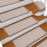 Berkfield Home Carpet Stair Treads 15 pcs 65x21x4 cm Taupe | Size: Medium