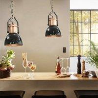 Berkfield Home Ceiling Lamp 2 pcs Black Round E27