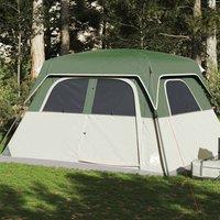 Berkfield Home Family Tent Cabin 6-Person Green Waterproof