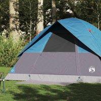 Berkfield Home Family Tent Dome 6-Person Blue Waterproof