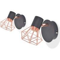 Berkfield Home Wall Lamp 2 pcs E14 Black & Copper