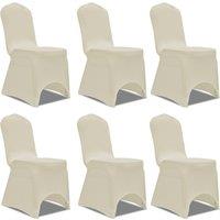Berkfield Home Chair Cover Stretch Cream 6 pcs