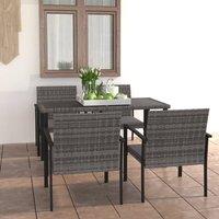 Berkfield Home 5 Piece Outdoor Dining Set Poly Rattan Grey