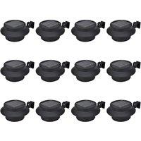 Berkfield Home Outdoor Solar Fence Lamps 12 pcs LED Black