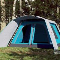 Berkfield Home Family Tent with Porch 9-Person Blue Quick Release