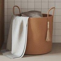Berkfield Home Storage Basket Brown 40x35 cm Cotton | Size: 40x35 cm